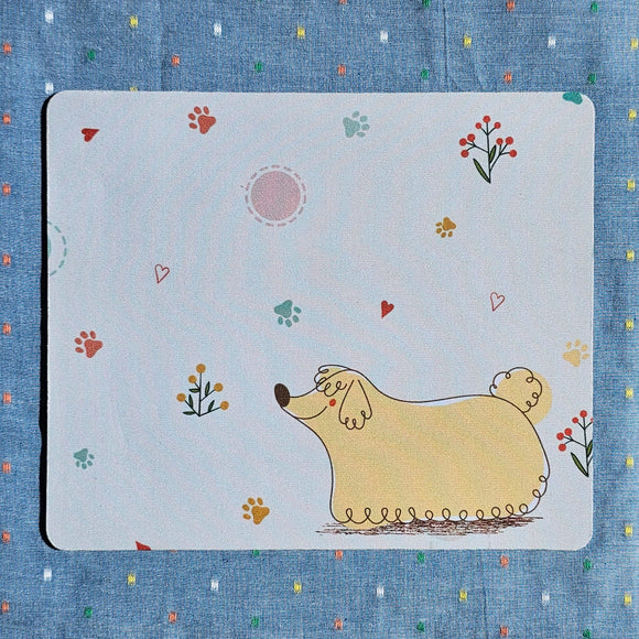 Woof Woof Paw & Flowers Mouse Pad