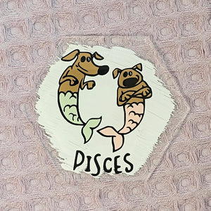 Pisces Dog Theme Acrylic Coaster