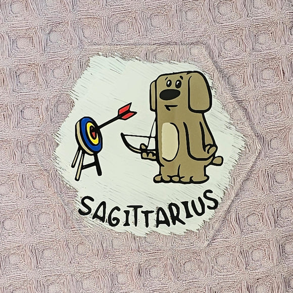 Sagittarius Dog Theme Acrylic Coaster