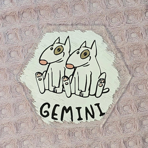 Gemini Dog Theme Acrylic Coaster