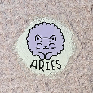 Aries Cat Theme Acrylic Coaster