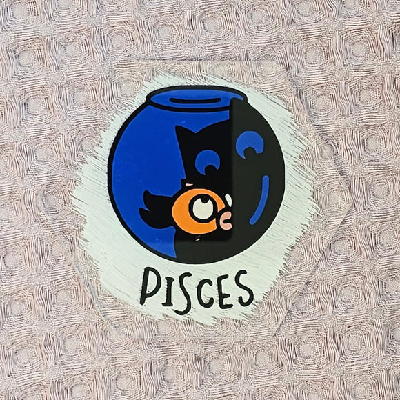 Pisces Cat Theme Acrylic Coaster