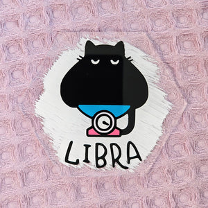 Libra Cat Theme Acrylic Coaster