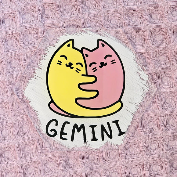 Gemini Cat Theme Acrylic Coaster