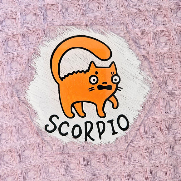 Scorpio Cat Theme Acrylic Coaster