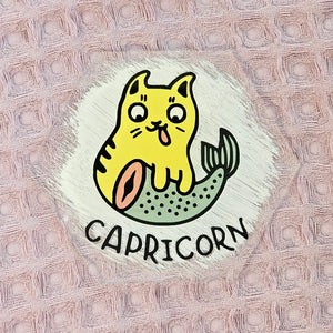 Capricorn Cat Theme Acrylic Coaster