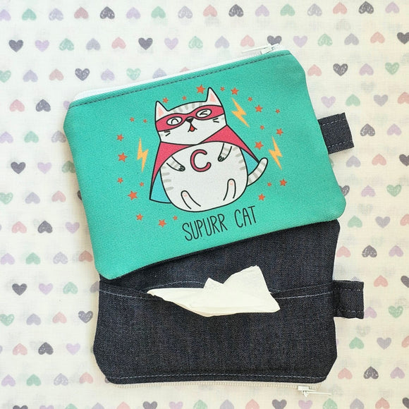 Supurr Cat Tissue Zipper Pouch