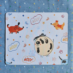 Woof Woof Light Grey Mouse Pad