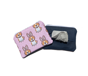 Corgi Bunny Tissue Zipper Pouch