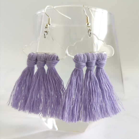 Fluffy Floss Macrame Earrings