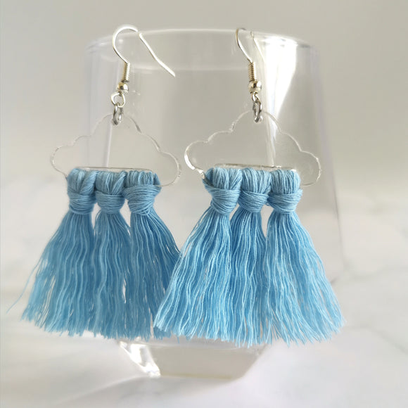 Fluffy Floss Macrame Earrings