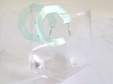Green Geometric Hoop Earrings
