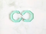 Green Geometric Hoop Earrings