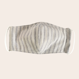 Greyish Blue with Mini Lines Fabric Mask