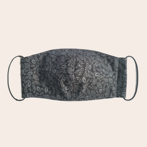 Grey Floral Fabric Mask
