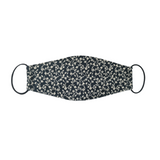 Navy Blue Flower Vines 3D Fabric Mask