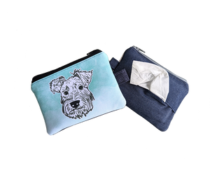 Schnauzer Lined Art Tissue Zipper Pouch