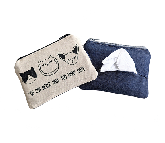 You Can Never Have Too Many Cats Tissue Zipper Pouch